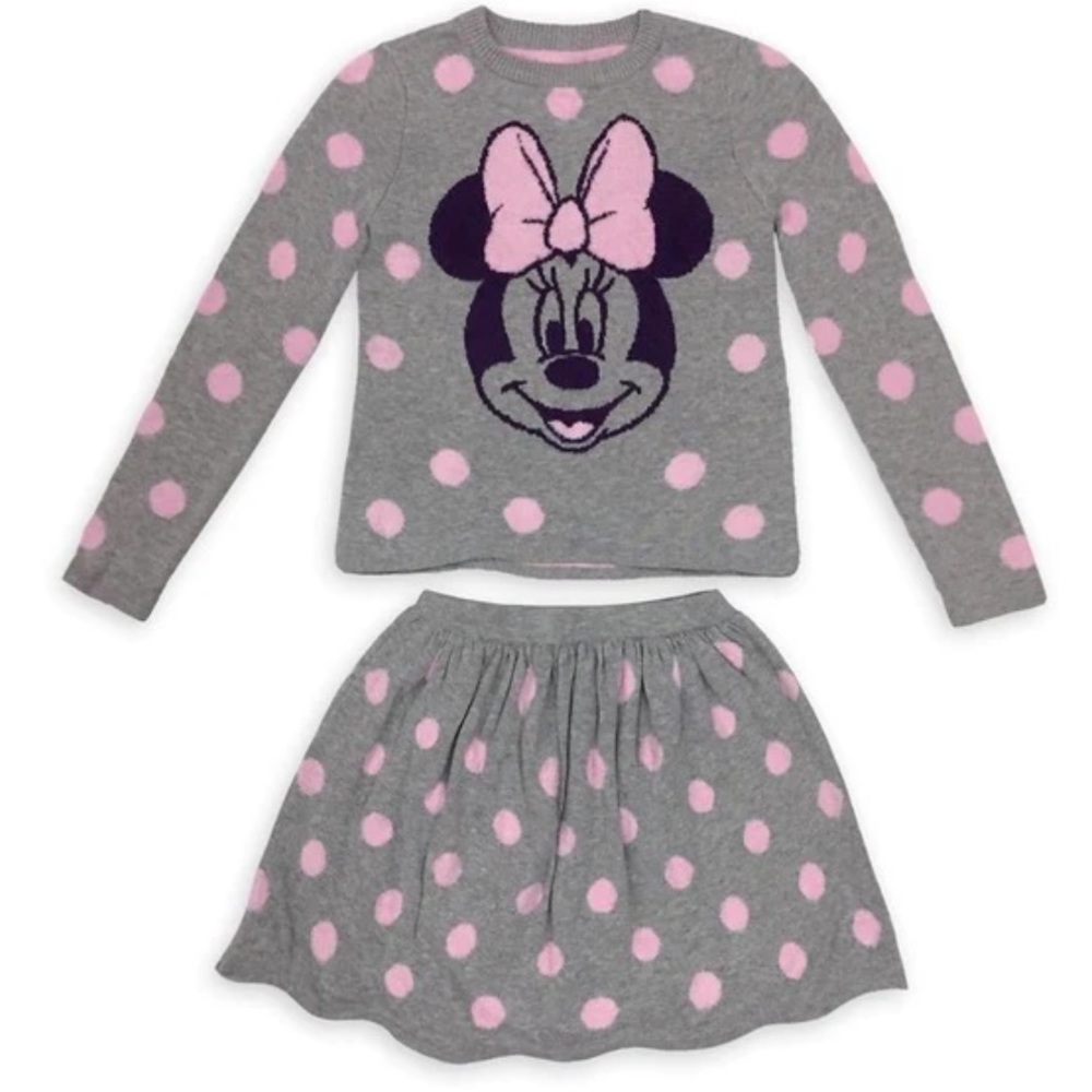 Disney Minnie Mouse sweater and skirt set •knit •very warm cozy •fluffy soft s 3